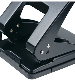 Дырокол Berlingo "Universal" 40л., металлический, черный, с линейкой