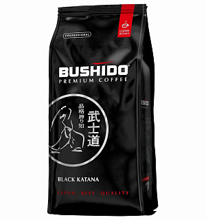 Кофе в зернах BUSHIDO "Black Katana", натуральный, 1000 г, 100% арабика, вакуумная упаковка, BU10004008