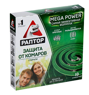 Спирали от комаров "Раптор", 10шт
