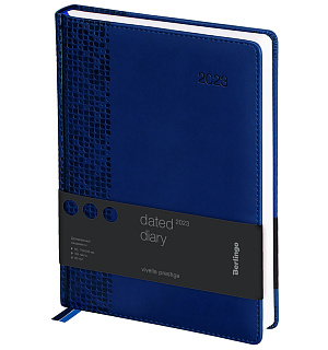 Ежедневник датированный 2023г., А4-(B5), 184л., кожзам, Berlingo "Vivella Prestige", синий
