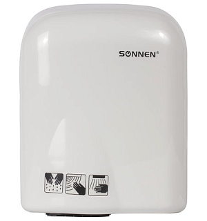 Сушилка для рук SONNEN HD-165, 1650 Вт, пластиковый корпус, белая, 604191