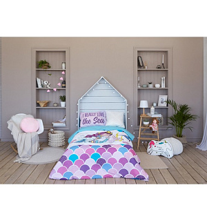 Постельное бельё «Этель» 1.5 сп Really mermaid 143*215 см, 150*214 см, 50*70 см -1 шт,100% хл, бязь