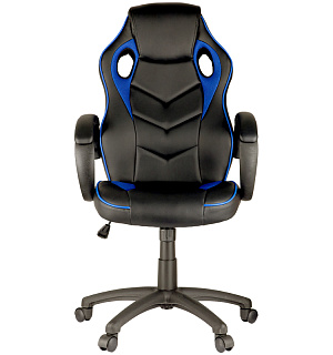 Кресло игровое Helmi HL-S07 "Boost", экокожа/ткань черная/синяя