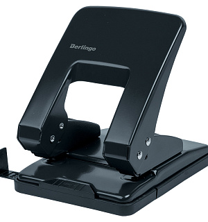 Дырокол Berlingo "Universal" 40л., металлический, черный, с линейкой