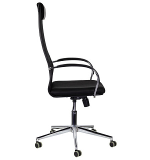 Кресло офисное BRABIX "Pilot EX-610 CH" premium, хром, ткань-сетка, черное, 532417