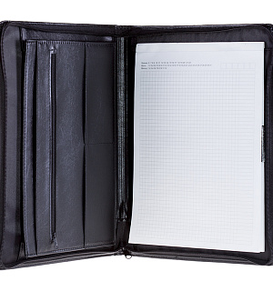 Папка деловая OfficeSpace "Siera" имп. кожзам., на молнии, блокнот