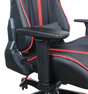 Кресло компьютерное BRABIX "GT Carbon GM-120", две подушки, экокожа, черное/красное, 531931