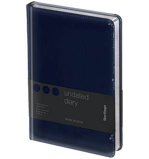 Ежедневник недатир. A5, 160л., кожзам, Berlingo "Silver Pristine", серебр. срез, синий