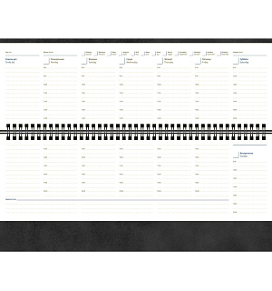 Планинг недатированный, 64л., 330*130мм, кожзам, Berlingo "Vivella Prestige", черный