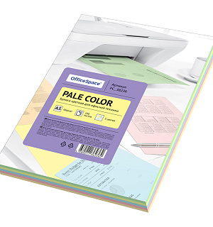 Бумага цветная OfficeSpace "Pale Color", A5, 80г/м², 100л., (5 цветов)