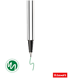 Ручка капиллярная Luxor "Fine Writer 045" зеленая, 0,8мм