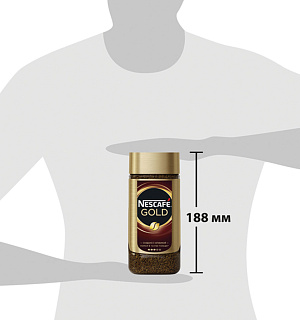 Кофе молотый в растворимом NESCAFE (Нескафе) "Gold", сублимированный, 190 г, стеклянная банка, 12135508