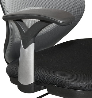 Кресло BRABIX "Saturn ER-400", с подголовником, комбинированное, черное/серое, 530871