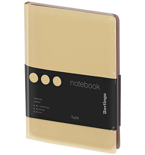 Записная книжка А6 80л., кожзам, Berlingo "Fuze", цветной срез, бежевый