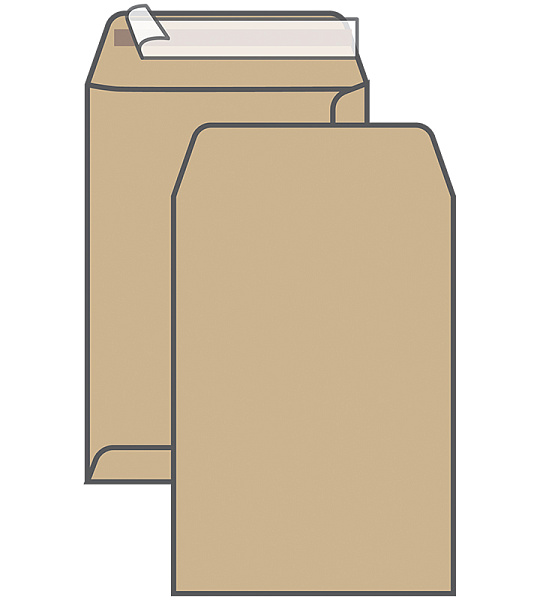 Пакет почтовый В4, UltraPac, 250*353мм, коричневый крафт, отр. лента, 90г/м2