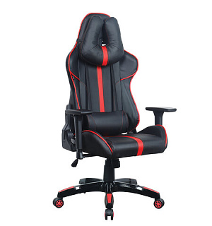 Кресло компьютерное BRABIX "GT Carbon GM-120", две подушки, экокожа, черное/красное, 531931