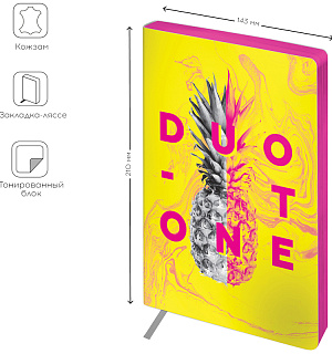 Записная книжка А5 80л. ЛАЙТ, кожзам, Greenwich Line "Urban. Yellow duotone", тон. блок, цв. срез