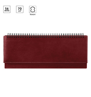 Планинг недатированный, 330*130мм, 56л., кожзам, OfficeSpace "Winner", бордовый