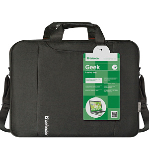 Сумка для ноутбука 15"-16" Defender Geek, нейлон, черный, 430*350*110мм