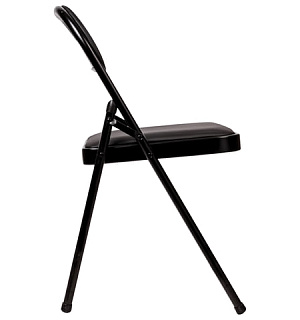 Стул складной для дома и офиса BRABIX "Golf Plus CF-003 Комфорт", черный каркас, кожзам черный, 531566