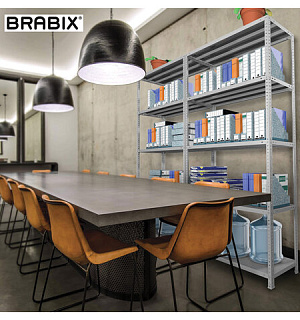 Стеллаж металлический BRABIX "MS KD-200/40-5", 2000х1000х400 мм, 5 полок, сборная стойка, 291119, S240BR244502