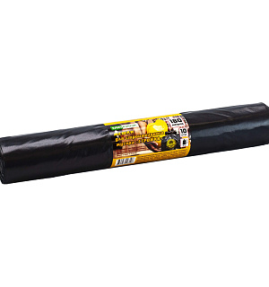 Мешки для мусора 180л Mirpack "Стройка" ПВД, 90*110см, 65мкм, 10шт., черные, в рулоне, для строитель