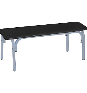 Банкетка без спинки Астрид БМ 9/1, 1200*450*415, каркас серый RAL9006М, кожзам черный К-01