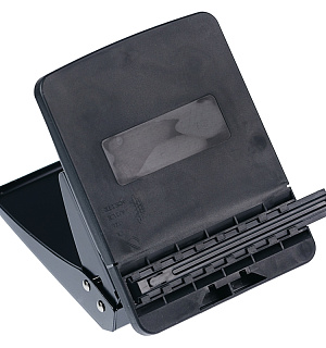 Дырокол Berlingo "Universal" 40л., металлический, черный, с линейкой