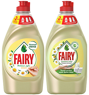 Средство для мытья посуды Fairy "Нежные руки. Ромашка и витамин Е", 450мл