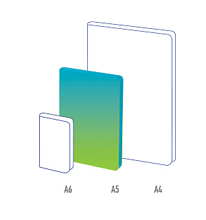 Ежедневник недатир. A5, 136л., кожзам, Berlingo "Radiance", голубой/зеленый градиент