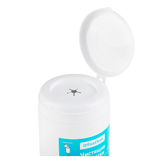 Салфетки чистящие влажные OfficeClean, универсальные, в тубе, плотные, 100шт.