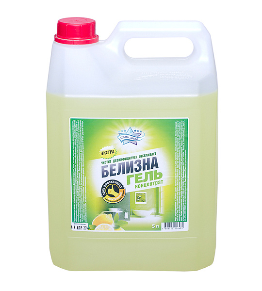 Средство чистящее отбеливающее Семь Звезд "Белизна", гель, концентрат, канистра, 5л
