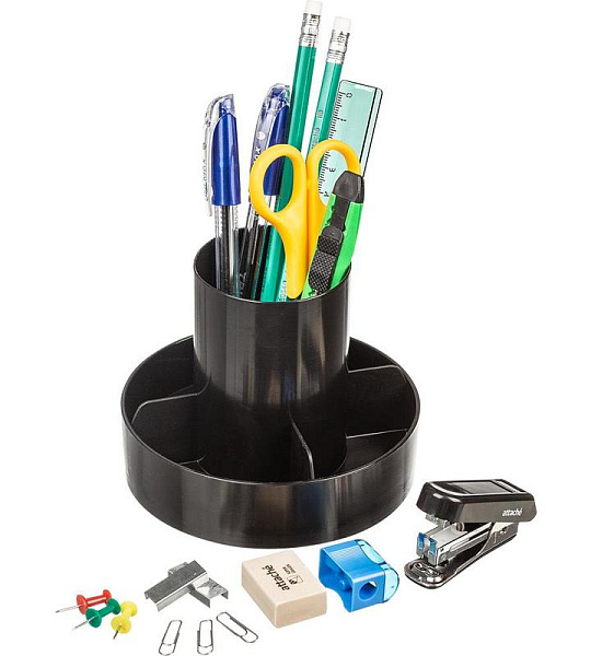 Набор настольный Attache Economy 14 предметов черный 5 отделений