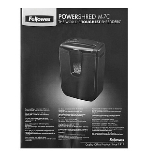 Уничтожитель (шредер) FELLOWES M-7C, 4 уровень секретности, 4x46 мм,7 листов, 14 литров, FS-46031