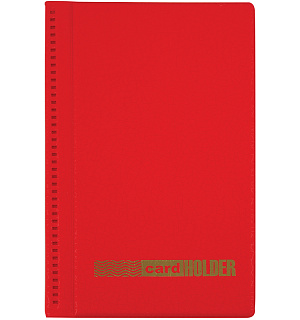 Визитница настольная OfficeSpace на 96 визиток, 3 ряда, ПВХ, красный