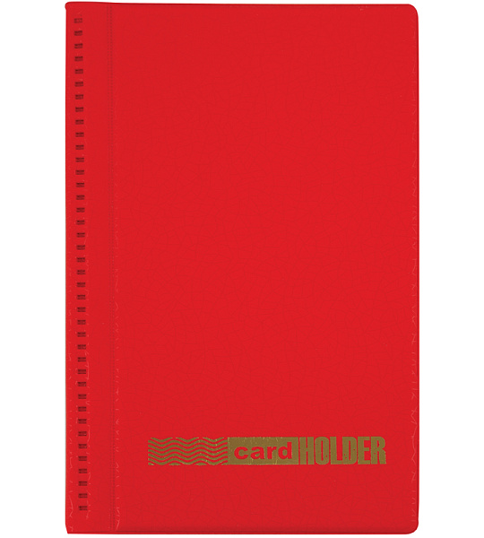 Визитница настольная OfficeSpace на 96 визиток, 3 ряда, ПВХ, красный