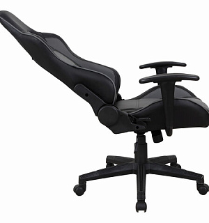 Кресло компьютерное BRABIX "GT Racer GM-100", две подушки, экокожа, черное/серое, 531926