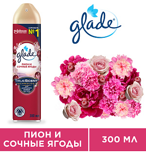 Освежитель воздуха аэрозольный Glade "Пион и сочные ягоды", 300мл