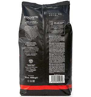 Кофе в зернах EGOISTE "Noir", натуральный, 1000 г, 100% арабика, вакуумная упаковка, 12621