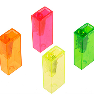 Точилка пластиковая Faber-Castell 1 отверстие, контейнер, ассорти, флуоресцентные цвета