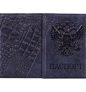 Обложка для паспорта OfficeSpace "Герб", кожзам, серый