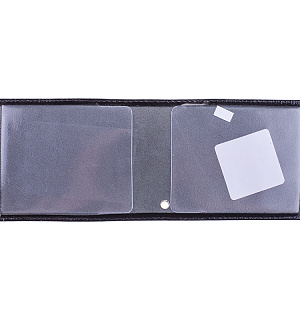 Обложка для удостоверения OfficeSpace черная, кожа тип 2, тиснение "Герб"