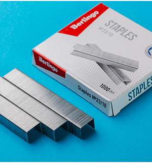 Скобы для степлера №23/10 Berlingo, оцинкованные, 1000шт.