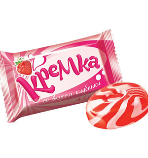 Карамель леденцовая КРЕМКА со вкусом клубники и сливок, 500 г, НК166