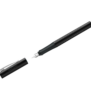 Ручка перьевая Faber-Castell "Grip 2010" синяя, М=0,75мм, трехгран., черн. корпус