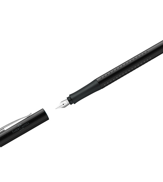 Ручка перьевая Faber-Castell "Grip 2010" синяя, М=0,75мм, трехгран., черн. корпус
