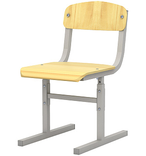 Стул ученический регулируемый (ш340*г430*в585-665мм), 2-4гр, серый каркас, Ш-508 (2-4)