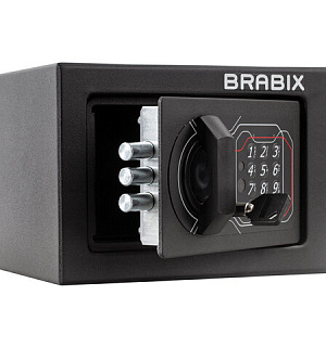 Сейф мебельный BRABIX "SF-140EL", 140х195х140 мм, электронный замок, черный, 291141, S103BR210214