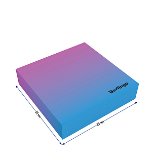 Блок для записи декоративный на склейке Berlingo "Radiance" 8,5*8,5*2см, голубой/розовый, 200л.