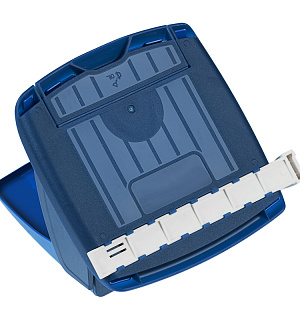 Дырокол Berlingo "Power TX" 20л., металлический, с фиксатором и линейкой, синий